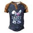 The Daddy Bunny Matching Family Happy Easter Day Egg Dad Men Men's Henley Raglan T-Shirt Brown Orange