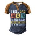 Mens Daddy I Tell Dad Jokes Periodically Fathers Day Men's Henley Raglan T-Shirt Brown Orange