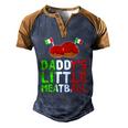 Daddys Little Meatball Proud Italian Pride Italy Men's Henley Raglan T-Shirt Brown Orange
