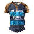 Dedushka Grandpa Fishing Gift My Favorite Fishing Buddy Calls Me Dedushka Men's Henley Shirt Raglan Sleeve 3D Print T-shirt Brown Orange