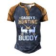 Deer Hunting Daddys Hunting Buddy Men's Henley Raglan T-Shirt Brown Orange