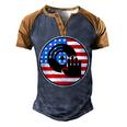 Dj Player Dad Disc Jockey Us Flag 4Th Of July Mens Gift Men's Henley Shirt Raglan Sleeve 3D Print T-shirt Brown Orange
