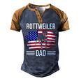 Dog Owner Us Flag 4Th Of July Fathers Day Rottweiler Dad Men's Henley Shirt Raglan Sleeve 3D Print T-shirt Brown Orange