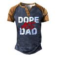 Dope Ass Dad Fathers Day Matching Family Men's Henley Raglan T-Shirt Brown Orange