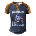 Drinkin Like Lincoln 4Th Of July Drinking Party Men's Henley Raglan T-Shirt Brown Orange