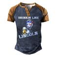 Drinking Like Lincoln 4Th Of July Independence Day Men's Henley Raglan T-Shirt Brown Orange
