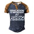 Education Is Important But Fishing Is Importanter Men's Henley Shirt Raglan Sleeve 3D Print T-shirt Brown Orange