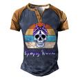 Epilepsy Warrior Skull Women Vintage Purple Ribbon Epilepsy Epilepsy Awareness V2 Men's Henley Shirt Raglan Sleeve 3D Print T-shirt Brown Orange