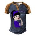 Epilepsy Warrior Strong Women Purple Ribbon Epilepsy Epilepsy Awareness V2 Men's Henley Shirt Raglan Sleeve 3D Print T-shirt Brown Orange