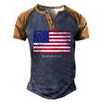 Established 1776 Usa July 4Th Us Flag America Men's Henley Raglan T-Shirt Brown Orange