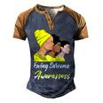 Ewings Sarcoma Awareness Yellow Women Ewings Sarcoma Ewings Sarcoma Awareness Men's Henley Shirt Raglan Sleeve 3D Print T-shirt Brown Orange