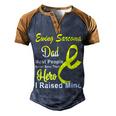 Ewings Sarcoma Dad Most People Never Meet Their Hero I Raised Mine Yellow Ribbon Ewings Sarcoma Ewings Sarcoma Awareness Men's Henley Shirt Raglan Sleeve 3D Print T-shirt Brown Orange