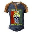 Ewings Sarcoma Warrior Skull Women Vintage Yellow Ribbon Ewings Sarcoma Ewings Sarcoma Awareness Men's Henley Shirt Raglan Sleeve 3D Print T-shirt Brown Orange