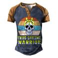 Ewings Sarcoma Warrior Skull Women Vintage Yellow Ribbon Ewings Sarcoma Ewings Sarcoma Awareness V2 Men's Henley Shirt Raglan Sleeve 3D Print T-shirt Brown Orange