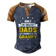 Family 365 The Greatest Dads Get Promoted To Grampy Grandpa Men's Henley Raglan T-Shirt Brown Orange