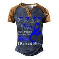 Fasd Mom Most People Never Meet Their Hero I Raised Mine Blue And Grey Ribbon Fetal Alcohol Spectrum Disorder Fetal Alcohol Spectrum Disorder Awareness Men's Henley Shirt Raglan Sleeve 3D Print T-shirt Brown Orange