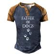 Father Of Dogs Paw Prints Men's Henley Raglan T-Shirt Brown Orange