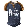 Mens The Father First Time Fathers Day New Dad Men's Henley Raglan T-Shirt Brown Orange