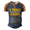 Father Grandpa 5 Things You Should Know About My Daddy Fathers Day 12 Family Dad Men's Henley Shirt Raglan Sleeve 3D Print T-shirt Brown Orange