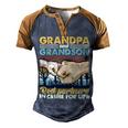 Father Grandpa And Grandson Best Partners In Crime For Life 113 Family Dad Men's Henley Shirt Raglan Sleeve 3D Print T-shirt Brown Orange