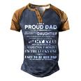 Father Grandpa I Am A Proud Dad Of A Freaking Awesome Daughter406 Family Dad Men's Henley Shirt Raglan Sleeve 3D Print T-shirt Brown Orange
