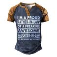 Father Grandpa Im A Proud In Law Of A Freaking Awesome Daughter In Law386 Family Dad Men's Henley Shirt Raglan Sleeve 3D Print T-shirt Brown Orange