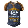 Father Grandpa Most Important Call Me Dad Funny Woodworking Carpenter Papa196 Family Dad Men's Henley Shirt Raglan Sleeve 3D Print T-shirt Brown Orange