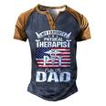 Father Grandpa My Favorite Physical Therapist Calls Me Dad S Day 510 Family Dad Men's Henley Shirt Raglan Sleeve 3D Print T-shirt Brown Orange
