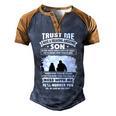Father Grandpa Trust Me I Have A Freaking Awesome Son He Has Anger Issues 109 Family Dad Men's Henley Shirt Raglan Sleeve 3D Print T-shirt Brown Orange