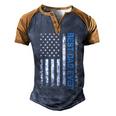 Fathers Day Best Dad Ever With Us American Flag V2 Men's Henley Raglan T-Shirt Brown Orange