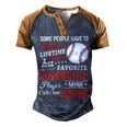 Favorite Baseball Player Calls Me Dad V3 Men's Henley Shirt Raglan Sleeve 3D Print T-shirt Brown Orange