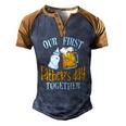 Our First Fathers Day Together Dad And Son Daughter Men's Henley Raglan T-Shirt Brown Orange