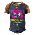 Forger Eggs Gives Me Jesus Funny Easter Day Men's Henley Shirt Raglan Sleeve 3D Print T-shirt Brown Orange