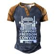 Freedom Convoy 2022 In Support Of Truckers Mandate Freedom Men's Henley Shirt Raglan Sleeve 3D Print T-shirt Brown Orange