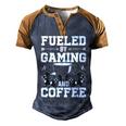 Fueled By Gaming And Coffee Video Gamer Gaming Men's Henley Shirt Raglan Sleeve 3D Print T-shirt Brown Orange