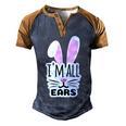 Funny Cute Pink Bunny Im All Ears Rabbit Happy Easter Day Gift For Girls Women Mom Mommy Family Birthday Holiday Christmas Men's Henley Shirt Raglan Sleeve 3D Print T-shirt Brown Orange