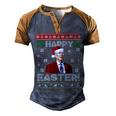 Funny Joe Biden Happy Easter Ugly Christmas Men's Henley Shirt Raglan Sleeve 3D Print T-shirt Brown Orange