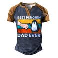 Funny Penguin Best Penguin Dad Ever Men's Henley Shirt Raglan Sleeve 3D Print T-shirt Brown Orange