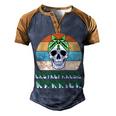 Gastroparesis Warrior Skull Women Vintage Green Ribbon Gastroparesis Gastroparesis Awareness Men's Henley Shirt Raglan Sleeve 3D Print T-shirt Brown Orange