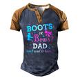 Mens Gender Reveal Boots Or Bows Dad Matching Baby Party Men's Henley Raglan T-Shirt Brown Orange