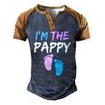 Gender Reveal Clothing For Dad Im The Pappy Men's Henley Raglan T-Shirt Brown Orange