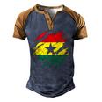 Ghanaian Flag Ghana Torn Print Men's Henley Raglan T-Shirt Brown Orange