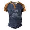 Girl Dad Awesome Like My Daughter Fathers Day Men's Henley Raglan T-Shirt Brown Orange