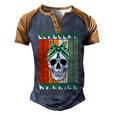 Glaucoma Warrior Skull Women Vintage Green Ribbon Glaucoma Glaucoma Awareness Men's Henley Shirt Raglan Sleeve 3D Print T-shirt Brown Orange