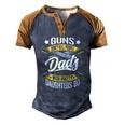 Guns Dont Kill People Dads With Pretty Daughters Do Active Men's Henley Raglan T-Shirt Brown Orange