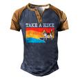 Take A Hike Beagle Graphic Hiking Men's Henley Raglan T-Shirt Brown Orange
