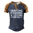 Hunting Fishing & Loving Everyday Hunter Men's Henley Raglan T-Shirt Brown Orange