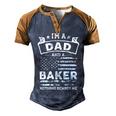 Im A Dad And Baker Funny Fathers Day & 4Th Of July Men's Henley Shirt Raglan Sleeve 3D Print T-shirt Brown Orange