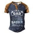 Im A Dad And Barber Funny Fathers Day & 4Th Of July Men's Henley Shirt Raglan Sleeve 3D Print T-shirt Brown Orange