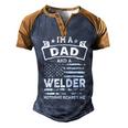 Im A Dad And Welder Funny Fathers Day & 4Th Of July Men's Henley Shirt Raglan Sleeve 3D Print T-shirt Brown Orange